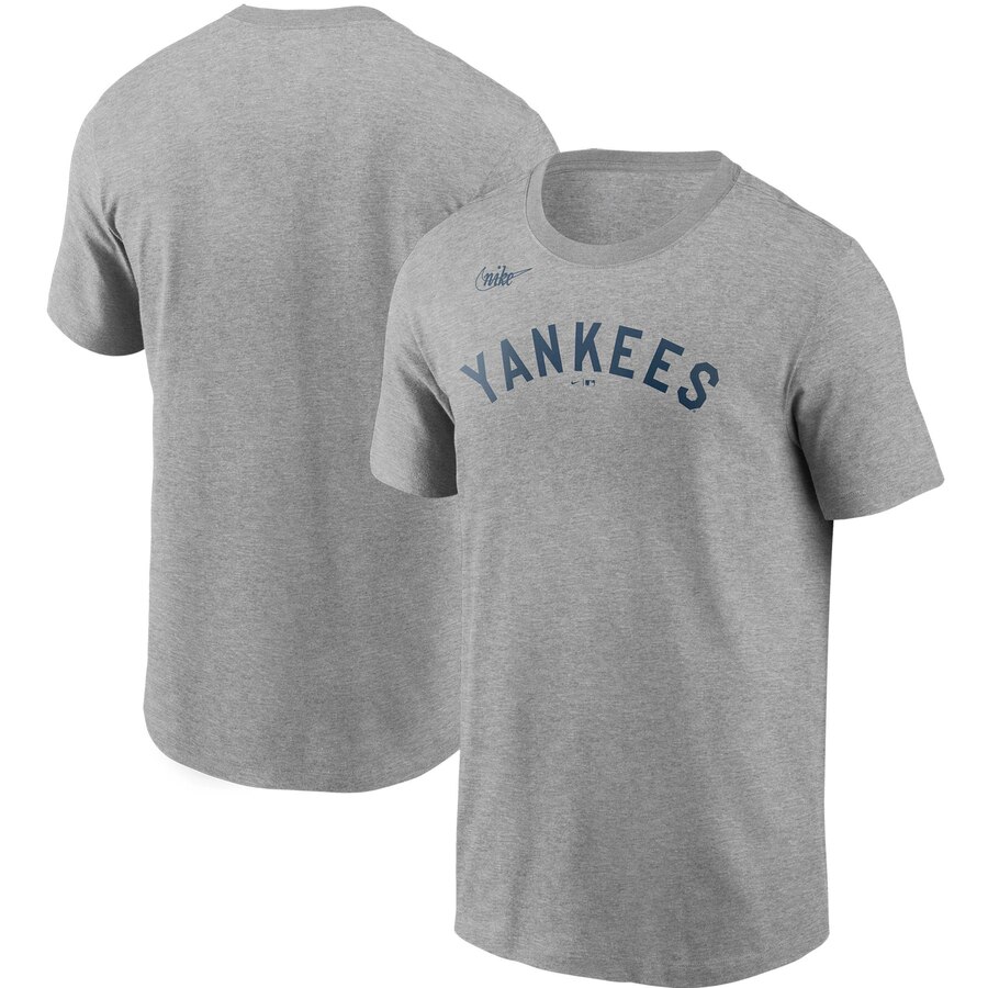 New York Yankees Nike Cooperstown Collection Wordmark T-Shirt Heathered Gray